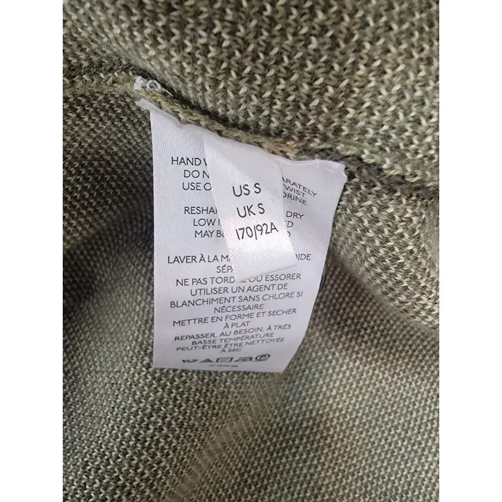 Maeve Anthropologie Kieran Camo Sweater Coat Small Green Motif Camouflage Floor_12